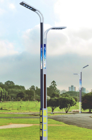 白银LED市电路灯杆双臂智慧路灯城市主杆道乡村路灯市政工程亮化改造